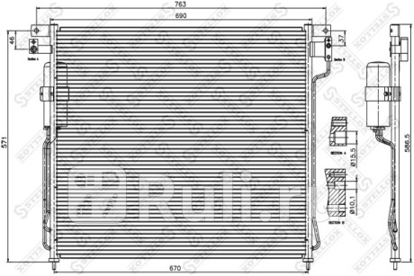Радиатор кондиционера nissan pathfinder navara 2.5dci 05- STELLOX 10-45383-SX  для Разные, STELLOX, 10-45383-SX