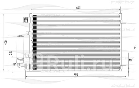 Радиатор кондиционера nissan qashqai 07- FREE-Z KC0257  для Разные, FREE-Z, KC0257