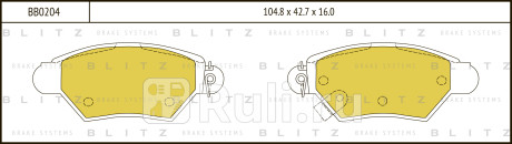 Колодки тормозные дисковые задние opel astra g h 99- BLITZ BB0204  для Разные, BLITZ, BB0204