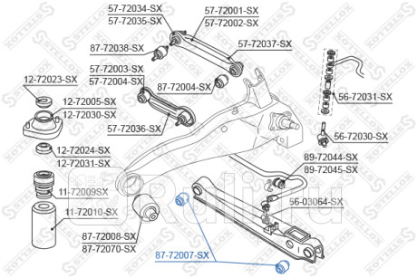 Сайлентблок зад. рычага нижн. mitsubishi lancer 92- carisma 95- STELLOX 87-72007-SX  для Разные, STELLOX, 87-72007-SX